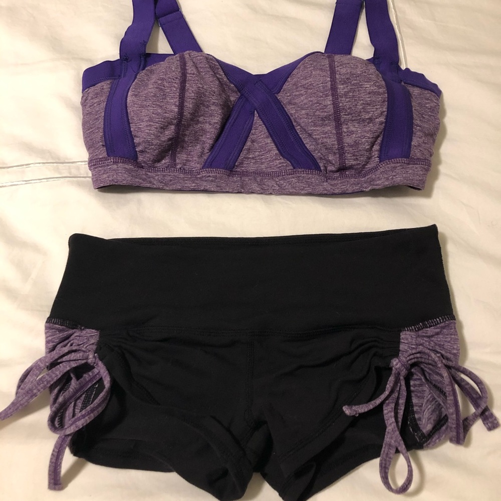 💜 Balini yoga/pole dancing shorts and bra set 💜